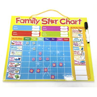 China Responsibility Behavior Reward Chore Star Chart Educational Magnetic Board for Kids Family for sale