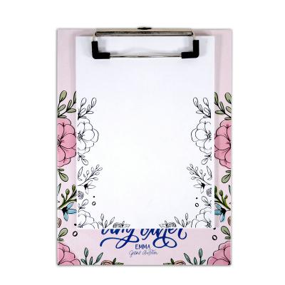 China Eco - Friendly Stationery Gift Customized Clipboard With Metal Clip And Notepad for sale