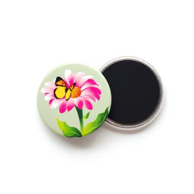 China Factory Custom Circular Flowers and Butterflies OEM Fridge Magnet for sale