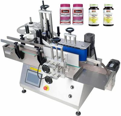 China Food factory direct bottle labeling machine full automatic round bottle desktop flat sleeve glass bottle plastic labeling machines for sale