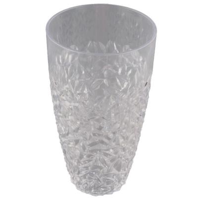 China Pretty Sustainable Design 540ml Indoor Large Size Gift Transparent Water Tumbler Clear Crackle Plastic Water Cup for sale