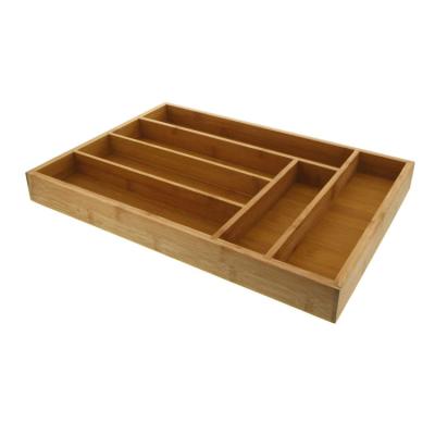 China Viable High Quality Bamboo Cutlery and Tool Tray Kitchen Cabinet Knife Drawers with 6 Compartments for sale