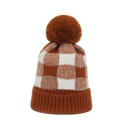 China 2021 New COMMON hat fur ball hat pom pom winter warm hat for women knitted beanies hat brand winter hat thick female logo beanie for sale