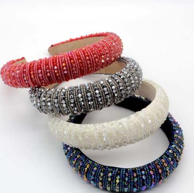 China Hot Seller Cute Crystal Girls Luxury Handmade Beaded Braided Rhinestone Headbands for sale