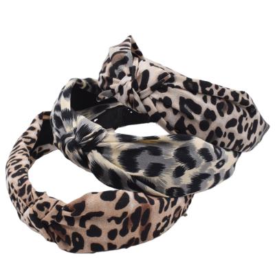 China Fashional Leopard Headband Knotted Leopard Print Headband Girls Animal Headbands Lady Cheap Customized Women Pretty for sale