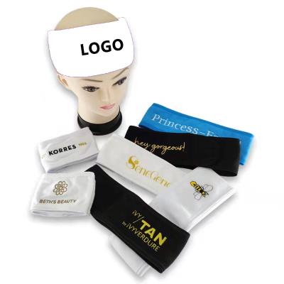 China Custom Fashion Logo Makeup Spa Headband With Velcro Towel Beauty Skin Care Headband For Girls for sale