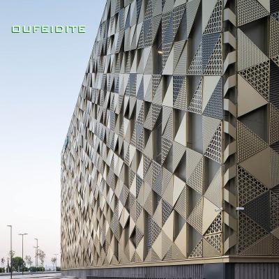 China OFDT Environmental friendly laser cut metal decorative exterior perforated wall panel solid aluminum cladding facade wall panel for sale