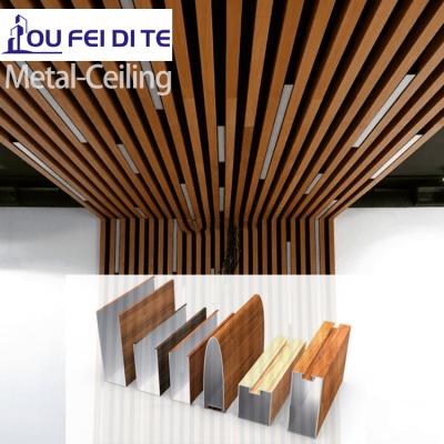 Китай Cost Quality Artistic Aluminum Linear Wood Metal System Partition Ceilings Nice OFDT Decorative Suspended Ceiling продается