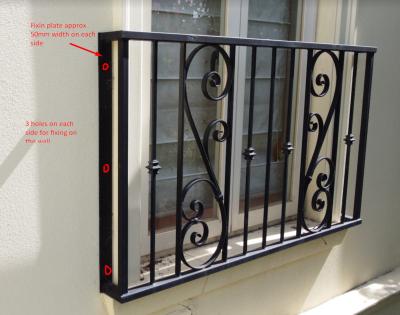 China Environmental Friendly OFDT Wrought Iron Railing For Balcony Te koop