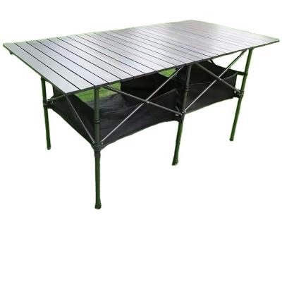 China Sustainable outdoor equipment portable aluminum alloy picnic barbecue Egg roll folding table for sale