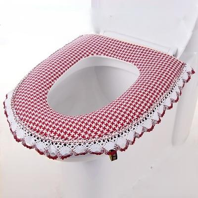 China Sustainable Zippered toilet seat linen material with handle Increase inner diameter Waterproof toilet seat Warm toilet seat for sale