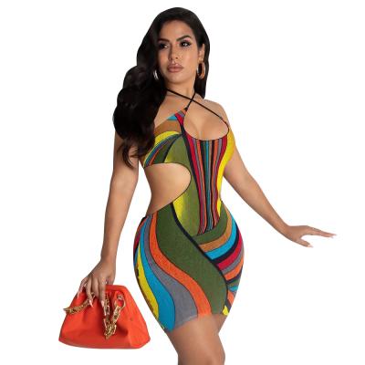 China Irregularity Women Breathable Colorful Slip Dress High-waisted Hollow Dress for sale