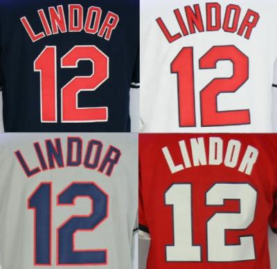 China Francisco Lindor #12 Best Quality Antibacterial Customized Baseball Jerseys for sale