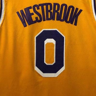 China Shirts & Complete Russell Westbrook Yellow Best Quality Stitched Basketball Tank Top for sale