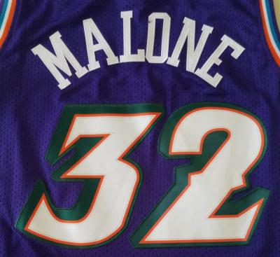 China Shirts & Complete Karl Malone Purple Best Quality Stitched National Basketball Tank Top for sale