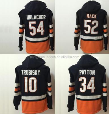 China Custom Anti-Shrink #10 Mitch Trubisky #34 Walter Payton #52 Khalil Mack #54 Brian Urlacher Style Jersey American Football Jersey Hoodie for sale