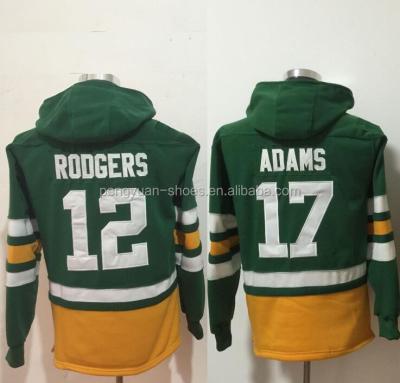 China #12 Aaron Rodgers #17 Davante Adams Style Anti Shrink Custom Tank Top Embroidered American Football Jersey Winter Hoodie for sale