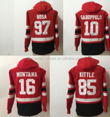 China Custom Anti-Shrink #10 Jimmy Garoppolo #16 Joe Montana #85 George Kittle #97 Nick Bosa Style Jersey American Football Jersey Hoodie for sale