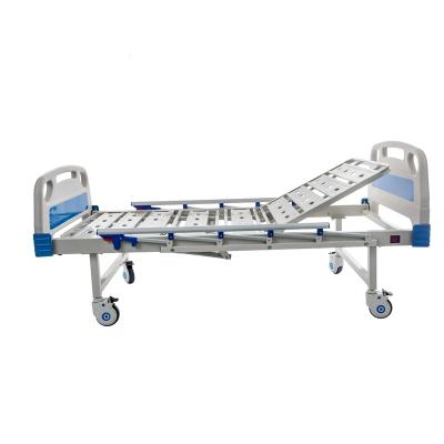 China Hot Selling 2 Function Manual Hospital Bed With Mattress 2 Function Hospital Bed for sale