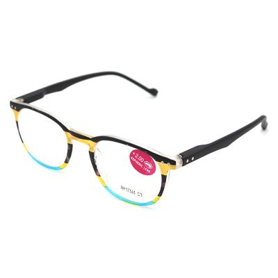 China Colorful Square Plastic Tortoise Reading Glasses Slim Fashion Reading Glasses With Spring Hinge for sale