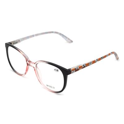 China Men Woman Retro Slim Old-fashioned Grandma Eyewear Two Tones Color Frames PC Reading Glasses for sale