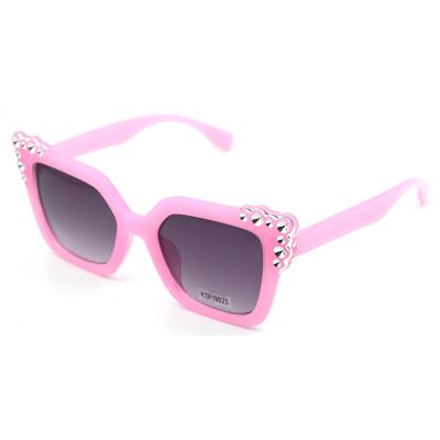 China Pink Children Sunglasses Kids Sunglasses Frame With Diamond AC Lens Boys Girls CE for sale