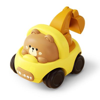 China Cartoon Toys Children's cute cartoon inertial engineering car toy trucks model fall-resistant car kid gifts candy toys for sale