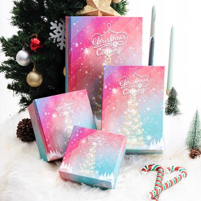 China Recyclable High End Christmas Eve Apple Packaging Box Scarf Gift Box Rectangular Candy Gift Box for sale