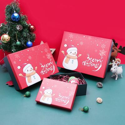 China Recyclable Christmas Gift Box Snowman World Cover Gift Box Big Red Hat Apple Gift Box for sale