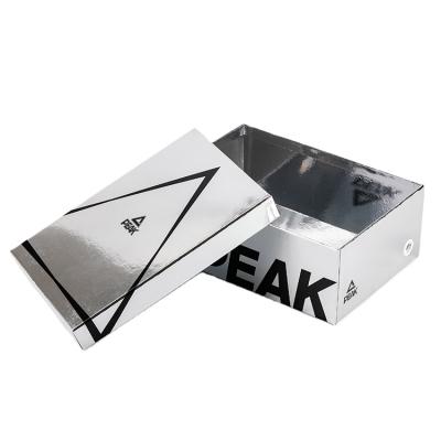 China Recyclable Customize Logo Shoe Box Packaging With Lid And Base for sale