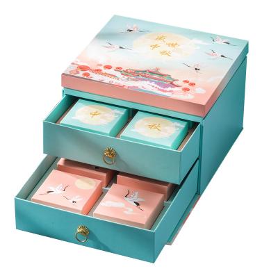 China Wholesale Recyclable Factory Egg Yolk Packing Box Double Crisp Moon Cake Drawer Box for sale