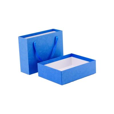 China Customized Recyclable Top Blue Bow Drawer Gift Box Scarf Hat Jewelry Portable Packing Box for sale