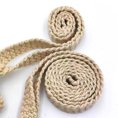 China 80% Pure Cotton 20% Polyester Cotton Flat Belt With Gold Thread Handwoven for Superior for sale