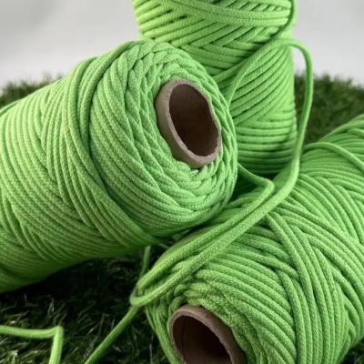 China Customizable Diameter and Length Cotton Binding Woven Cotton Rope for Spot Green Color for sale