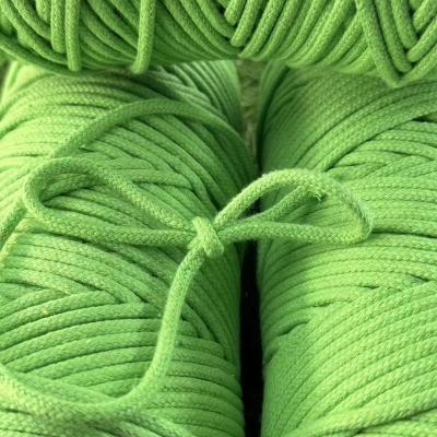 China Cords Direct 30 Years Experience Green Cotton Braided Rope for Clothing and Accessories for sale