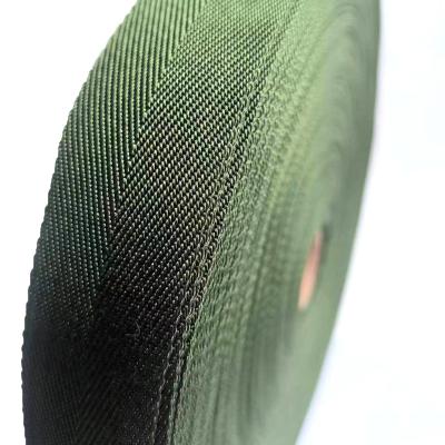 China Green Tactics Equipment Material Strap 3cm Width Woven Nylon Herringbone Webbing for sale