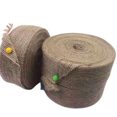 Chine 3 cm de ruban de tissu de jute naturel décoration de cadeau de mariage ruban de pêche tressée à vendre