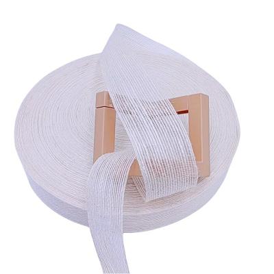 China 3.8cm Pure White Jute Woven Ribbon Perfect for Your B2B Decoration Projects and Needs for sale