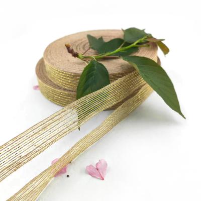 China Eco-Friendly 25mm Jute Ribbon for Wrapping and Bouquets Not Support 7 Days Sample Order for sale