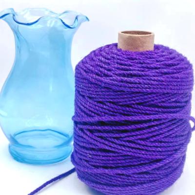 China 4.5mm Purple Craft Jute Rope Roll Twisted Jute Twine Hemp String for Gift Wrapping for sale