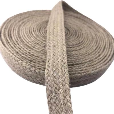 China Custom Size 17 Braided Jute Belt Biodegradable Eco Natural 2.5cm Webbing Belt in Colors for sale