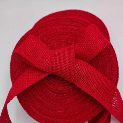 China Customization of Red Jute Ribbon Clothing Accessories with 7 Days Sample Order Support for sale