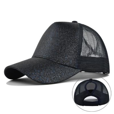 China Women's COMMON high quality adjustable different color shiny baseball cap fast shipping fashionable hats for outdoor activities for sale