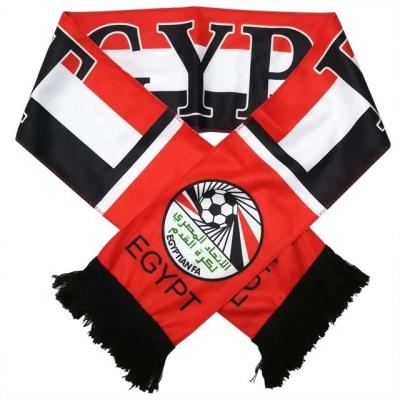 China Hotel and Resort World Cup Polyester Egypt Soccer Fan Scarf 2022 Different Country Football Fan Scarf for sale