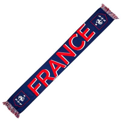 China 2022 Different Material France Soccer Fan Scarf World Cup Hotel Hotel and Resort Qatar Polyester Scarf for sale