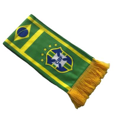 China 2022 Hotel and Resort World Cup Polyester Different Material Brazil Soccer Fan Scarf Soccer Scarf for sale