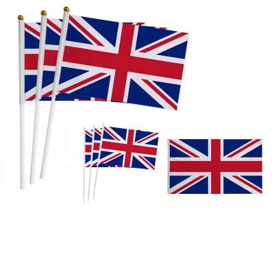 China Small UK Union Jack UK Hand Held Flip Mini Flag Britain Hand Waving Flag Automotive British Flag for sale