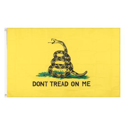 China Automotive Wholesale 3x5ft Polyester 3x5ft Running Snake Tea Party Gadsden Flag American Yellow Flag 100% Yellow for sale