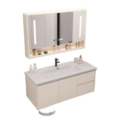 China Modern Vanity Panel Bathroom Cabinet With Mirrored Wall Mounted Single Mirror Cabinet Sink Bathroom Vanity Cabinets for sale