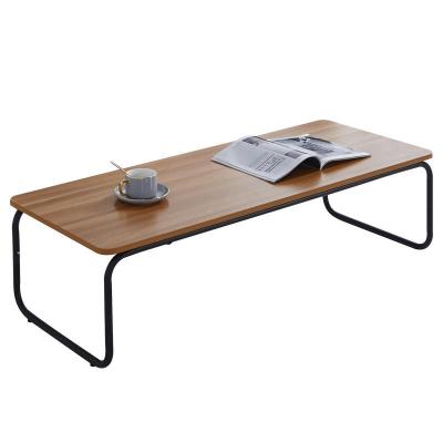 China Metal Leg (Others) Adjustable Rectangle Modern Cheap Minimalist Coffee Table Wood Top Living Room Furniture for sale